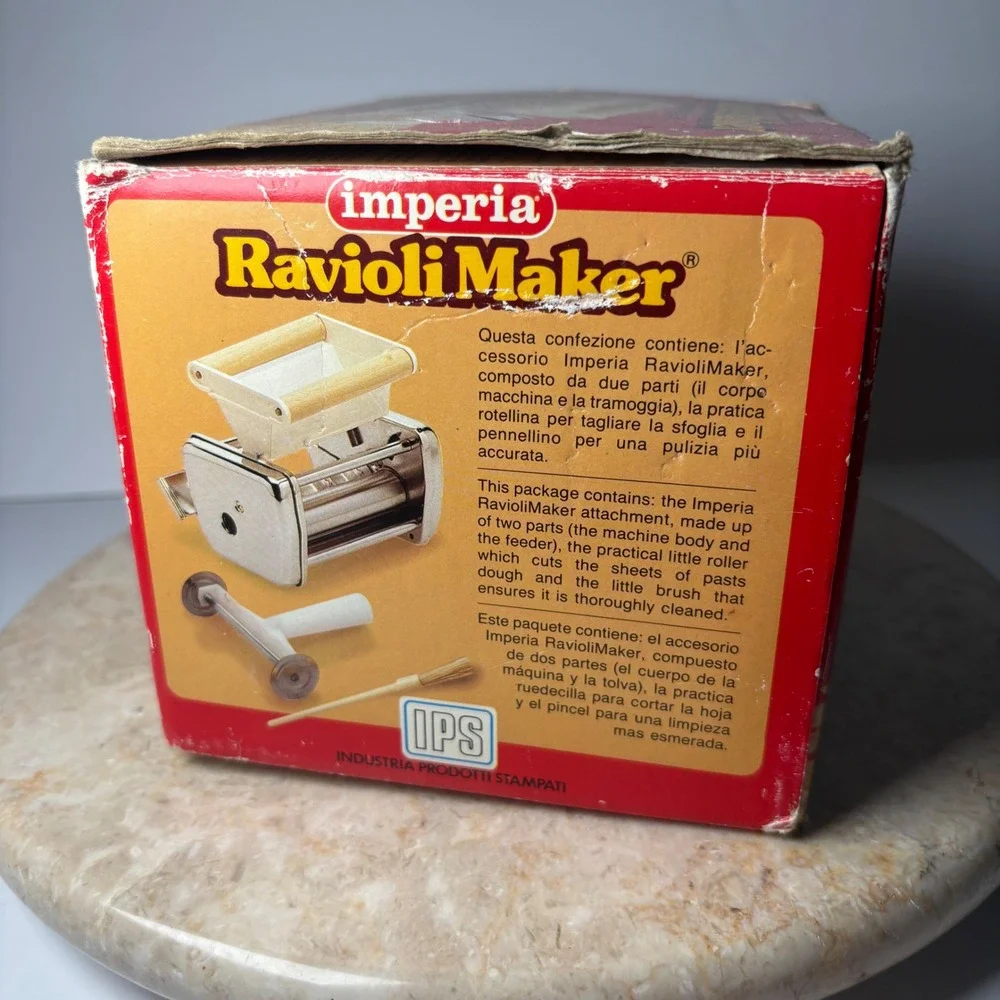 Imperia Ravioli Maker Attachment OS Silver Chrome Italian Pasta Machine